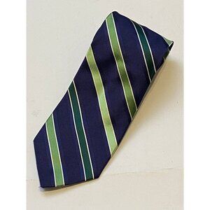 Joseph A Bank Mens Tie Necktie Blue/Green/white Repp Silk Blend Italy 0259